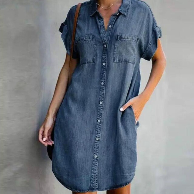 Elise | Modern Denim Shirt Dress