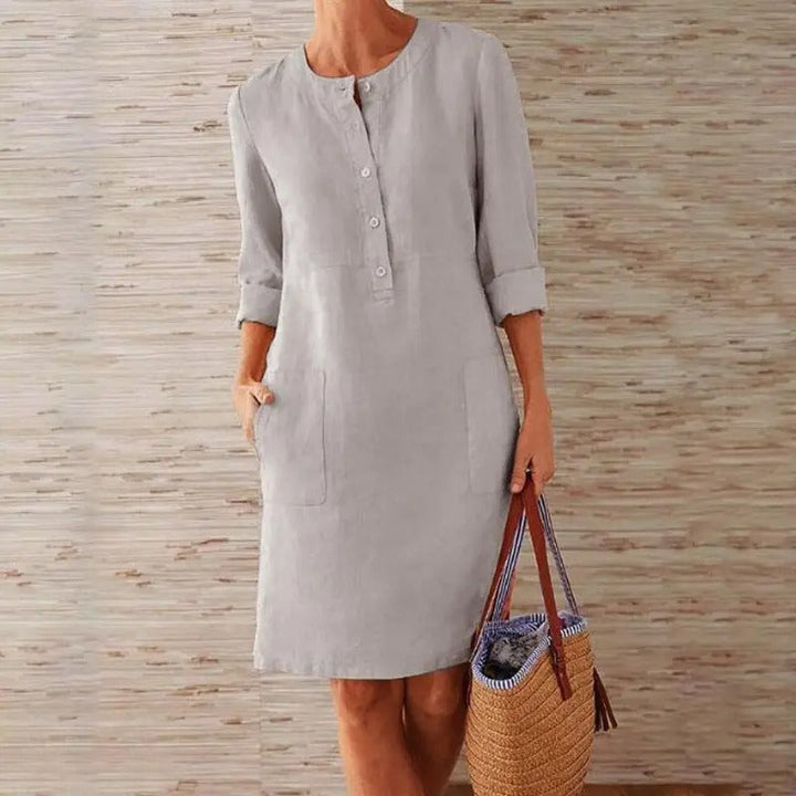 Elise | Long Sleeve Linen Dress