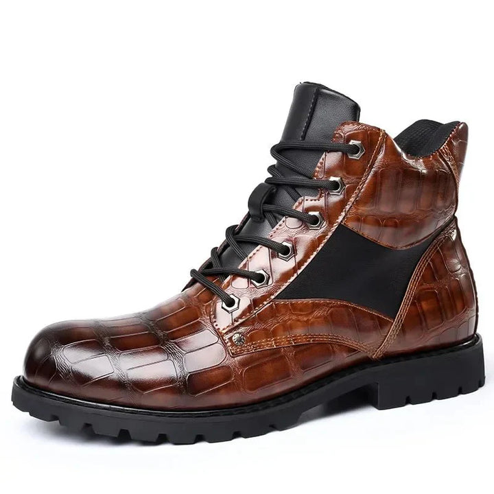 Xavier | Stylish Croco Faux Leather Boots