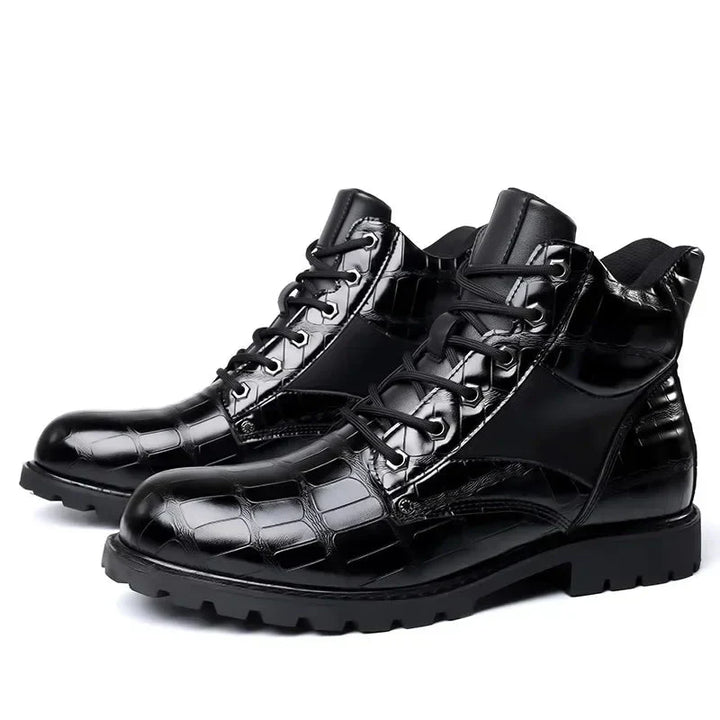 Xavier | Stylish Croco Faux Leather Boots
